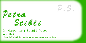 petra stibli business card